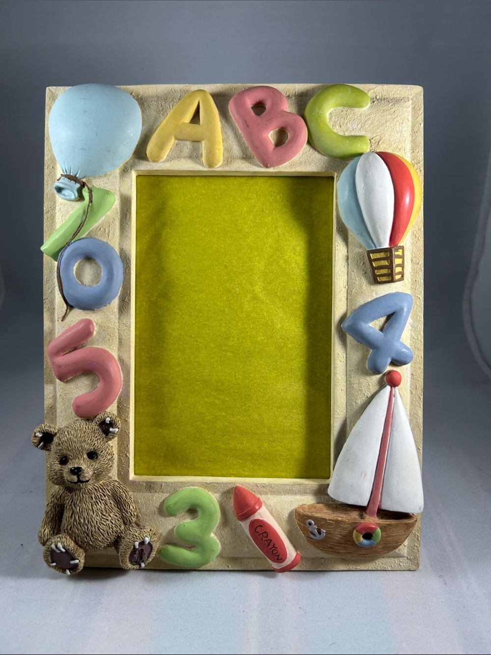 Kids ABC Photo Frame with Pastel Toy Accents 4” x 6” photo